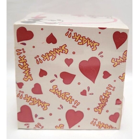 Vintage Disney Store Mickey & Minnie Love Heart Notepad Cube 600 Pages NOS - Picture 2 of 6